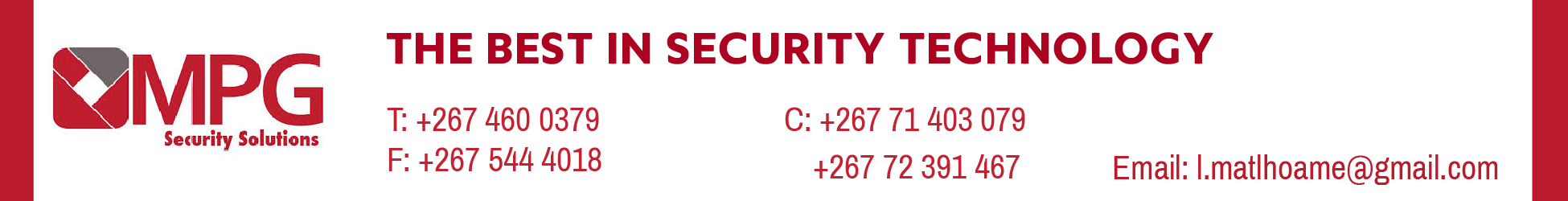 MPG Security Solutions BOTSWANA's banner
