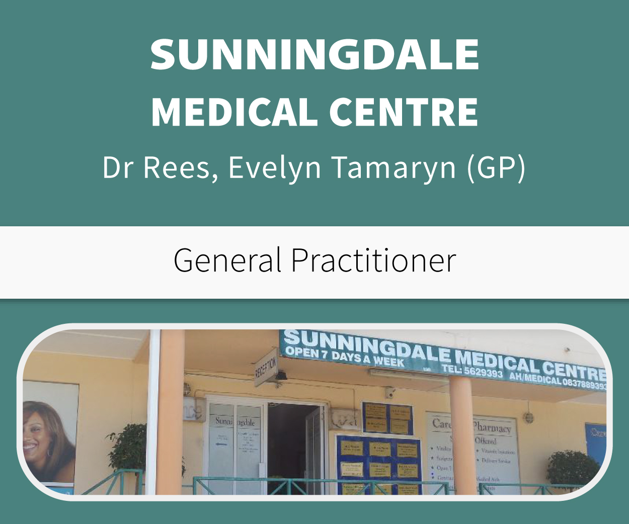 Dr Rees, Evelyn Tamaryn (Sunningdale Medical Centre) classified banner