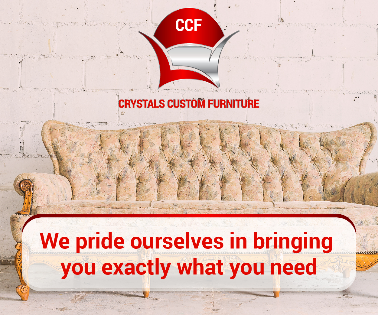 Crystals Custom Furniture classified banner