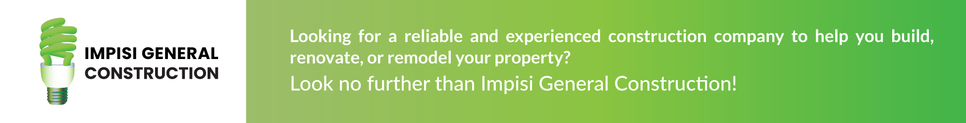 Impisi General Construction banner