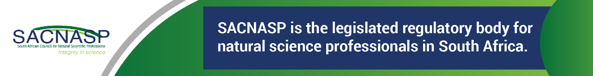 South African Council For Natural Scientific Professions (SACNASP) banner